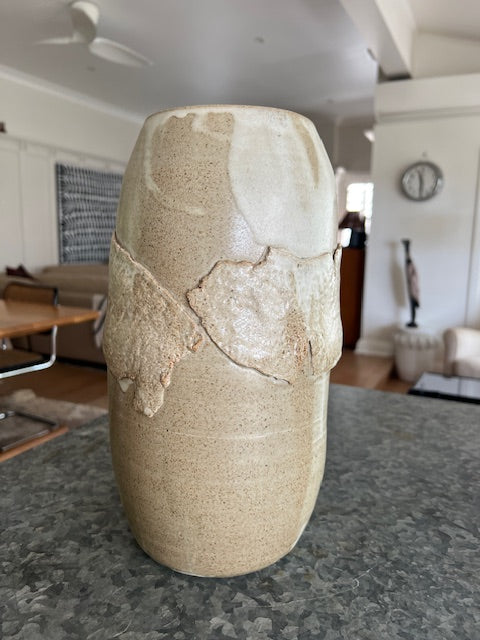 Large textured ceramic vase